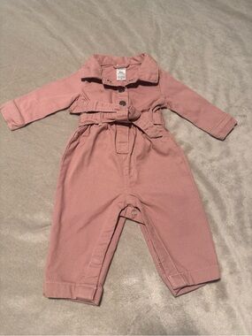 Carter’s- Pink Belted Baby Jumpsuit (size 6 months)
